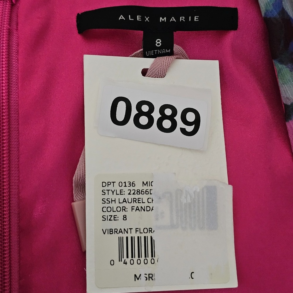 Alex Marie Pink Floral Wrap-Style Midi Dress - Picture 7 of 7